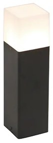 Подова лампа за външен монтаж черна с опалово бяла 30 см - Denmark