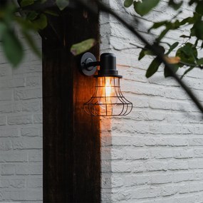 Ръстична външна стенна лампа черна IP44 - Moreno