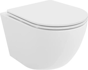 Mexen Lena WC чиния Rimless с капак, който се спуска бавно, slim, дуропласт, бял