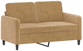 359439 vidaXL 2-местен диван, кафяв, 120 см, кадифе