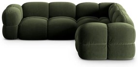 Зелен кадифен ъглов диван Loretto – Cosmopolitan Design