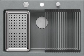 гранитна мивка MARC 110 WORKSTATION Grey Metallic