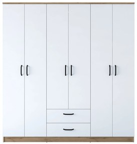 Гардероб BA115, цвят Орех Бял