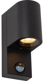 Lucide 69803/01/30 -Екстериорна лампа със сензор ZARO 1xGU10/7W/230V IP65 черен