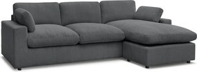 Тъмносив ъглов диван от рипсено кадифе Belair – Bobochic Paris
