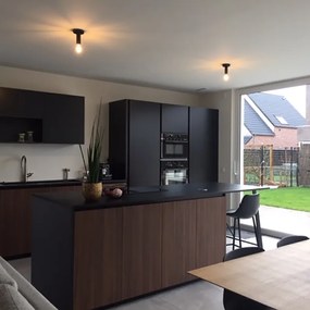 Модерна таванна лампа черна - Facil