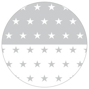 Бяло детско креватче на колела с балдахин 60x120 cm Little stars - Roba