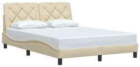 3310592 vidaXL Рамка за легло без матрак, кремава, 120x200 см, плат