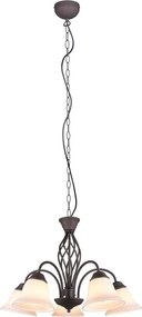 Тъмнокафяво висящо осветително тяло със стъклен абажур ø 60 cm Rustica – Trio