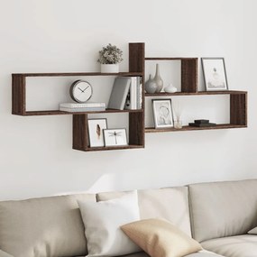 853323 vidaXL Стенен рафт, кафяв дъб, 167,5x18x68 см, инженерно дърво
