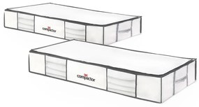 Комплект от 2 бели кутии за съхранение под леглото с вакуумна опаковка XLarge Underbed , 105 x 15,5 cm Life - Compactor