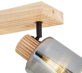 Модерен спот дърво с димно стъкло 3 светлини въртящ се и накланящ се - Gracy