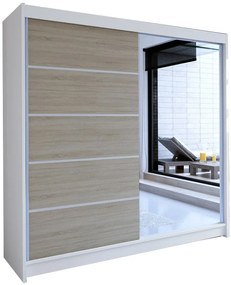 Гардероб Talin III плъзгащи се-White Natural