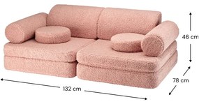Розов детски диван от букле 132 cm Settee – Wigiwama