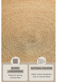 Двустранен ютен кръгъл килим в естествен цвят ø 140 cm Braided Gold – Hanse Home