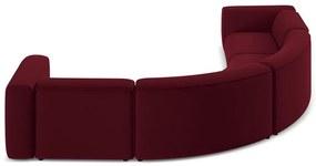 Бордо кадифен ъглов диван Ekahi – Makamii