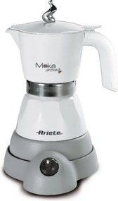 Електрическа кафеварка Ariete Moka Aroma 1358/10, 400W, 4 чаши, Безжична употреба, Въртяща се на 360 градуса основа, Бял