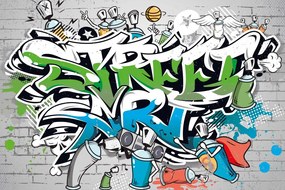 Тапет – Весел надпис Street Art със спрейове