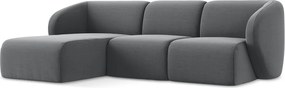 Сив кадифен ъглов диван (ляв ъгъл) Lani – Makamii