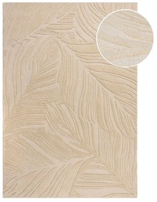 Бежов вълнен килим , 160 x 230 cm Lino Leaf - Flair Rugs