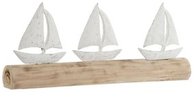 Декоративна фигурка Home ESPRIT Бял Естествен Яхти Средиземноморско 62 x 8,5 x 25,5 cm