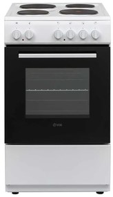 Готварска печка VOX EHB 5010 WG, 8500W, 55 л, Клас А, 4 електрически котлона, 3 функции, До 250C, Бял