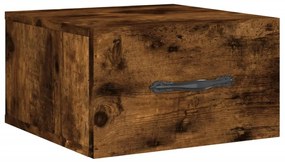 829814 vidaXL Нощно шкафче за стенен монтаж, опушен дъб, 35x35x20 см