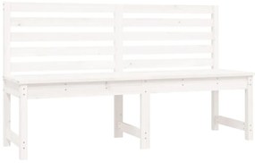 824040 vidaXL Градинска пейка, бяла, 157,5 см, борово дърво масив