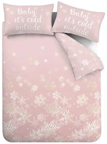 Розово единично спално бельо 135x200 cm Baby It's Cold Outside – Catherine Lansfield