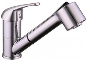 Смесител за кухня ICF 7163105C, месингов, хром, с изтеглящ душ, 22.9x14см