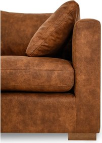 Кафяв ъглов диван от изкуствена кожа (ляв ъгъл) Hamburg – Scandic