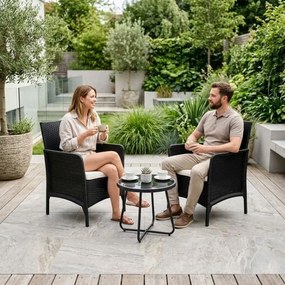 Комплект от 2 градински стола с възглавница - ратанови столове за балкон и тераса