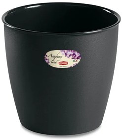 Stefanplast - Кръгла кашпа Academy Line 22 см - антрацит