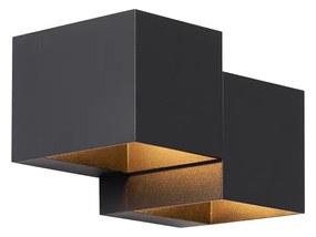 Модерен стенен аплик черен 2-светлинен - Transfer Double