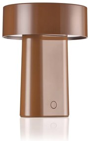 Пластмасова LED настолна лампа в цвят кафяв коняк (височина 18 cm) Oblong – Zone