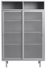 Сиво метално шкафче с плъзгащи се врати 90x140x40 cm Veep – Unique Furniture