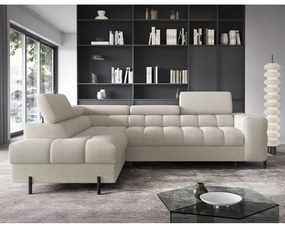 Кремав разтегателен ъглов диван с място за съхранение от букле (ляв ъгъл L форма) Ferucce – ELTAP