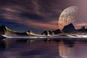 Картина на платно – Футуристичен пейзаж