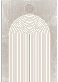 Картина на платно – Модерна бежова дъга Mid-Century