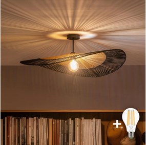 Brilagi - LED полилей за монтаж на таван CERIA BOHO 1xE27/60W/230V Ø 80 см черно/кафяво