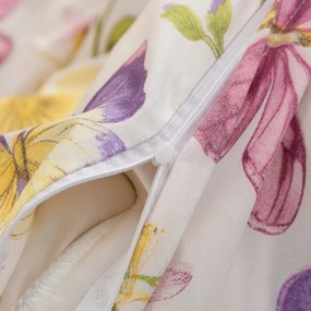 Бяло спално бельо с пеперуди и цветя Ширина: 160 см | Дължина: 200 см