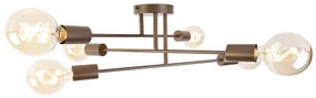 Индустриален плафон тъмно бронз 6 лампи - Сидни