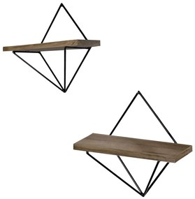 Рафт от смърчово дърво в естествен цвят в комплект от 2 броя 30 cm Gem - Kalune Design