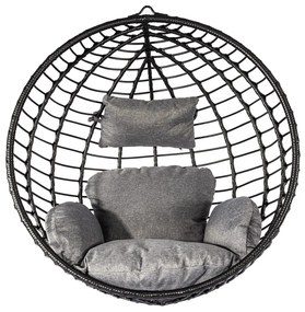 Черно висящо кресло от изкуствен ратан Mila - Bonami Selection