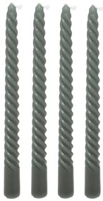 Свещи без аромат atmosphera Hugo, 25 cm, 4 бр - Зелен