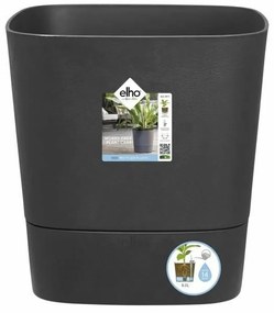 Саксия за самостоятелно поливане Elho Greensense Aqua Care Ø 38 x 38,9 cm Тъмно сив Квадратек