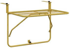 340917 vidaXL Балконска масичка, златиста, 60x40 см, стомана