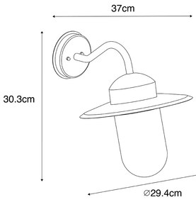 Ръстична външна стенна лампа антично злато IP44 - Kansas
