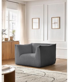 Тъмносиво кресло от прежда с примки от букле Giorgia – Bobochic Paris