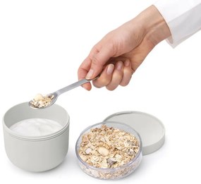 Купa за закуска Brabantia Make&Take 1006298, 500+180 мл, Винтово затваряне, Без BPA, Сив